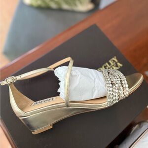 Dressy Wedge gold shoes